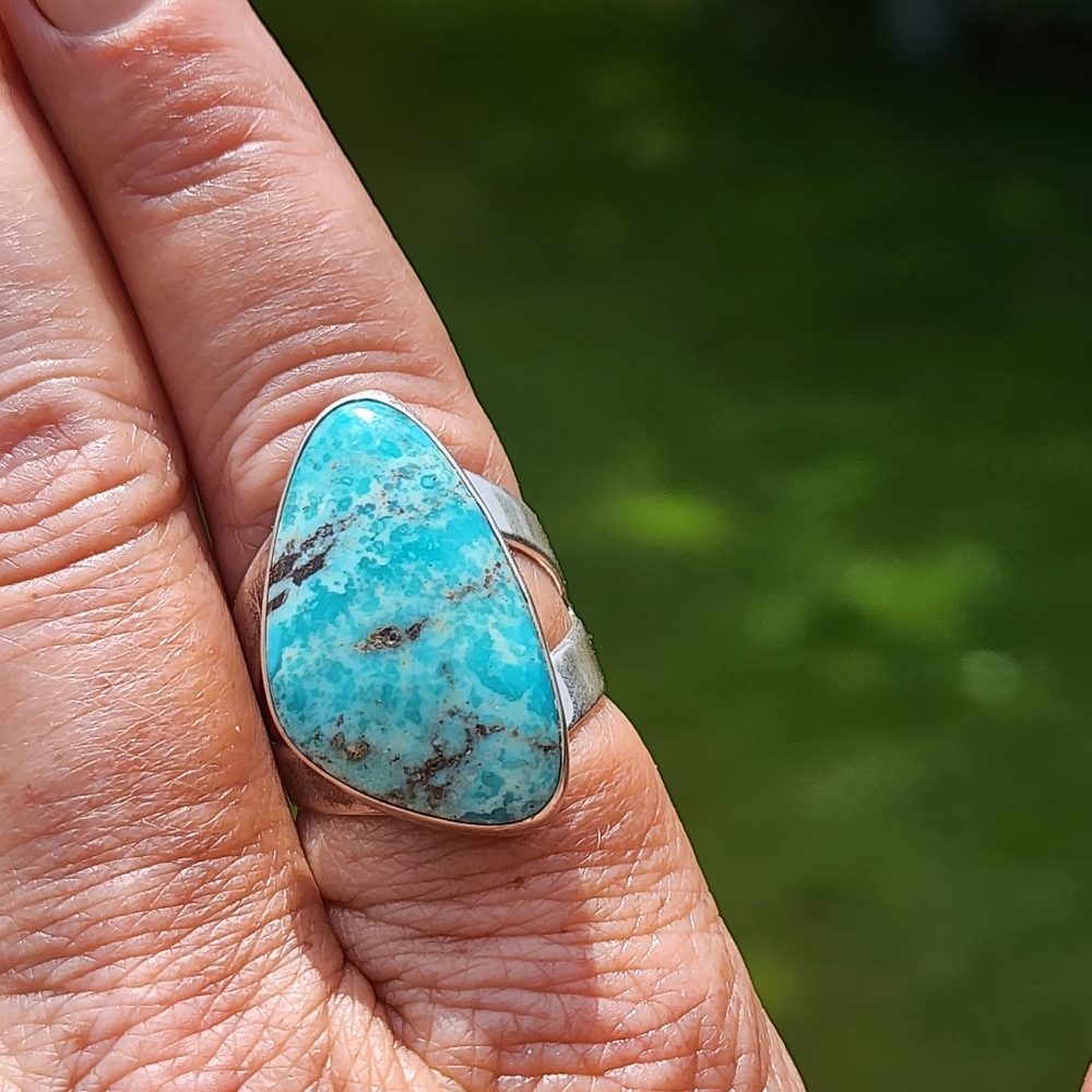 Sterling silver Jay King Desert Rose company turquoise ring size 8.5 - Picture 7 of 8